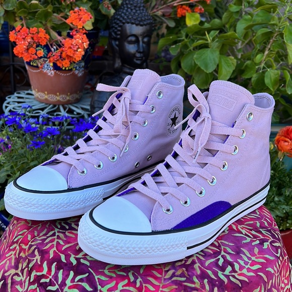New Converse Pink & Purple CTAS Pro Hi Top Sneakers - Picture 7 of 17